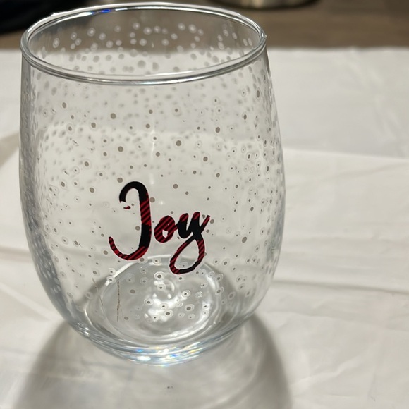 Holiday S/3 stemless wine glasses 3” opening and 5” tall: Joy, Believe, Cheer - Picture 4 of 7